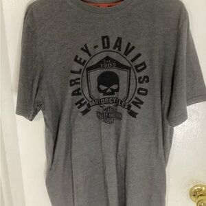 Harley-Davidson Men’s Charcoal Skull Logo T-Shirt Size Medium